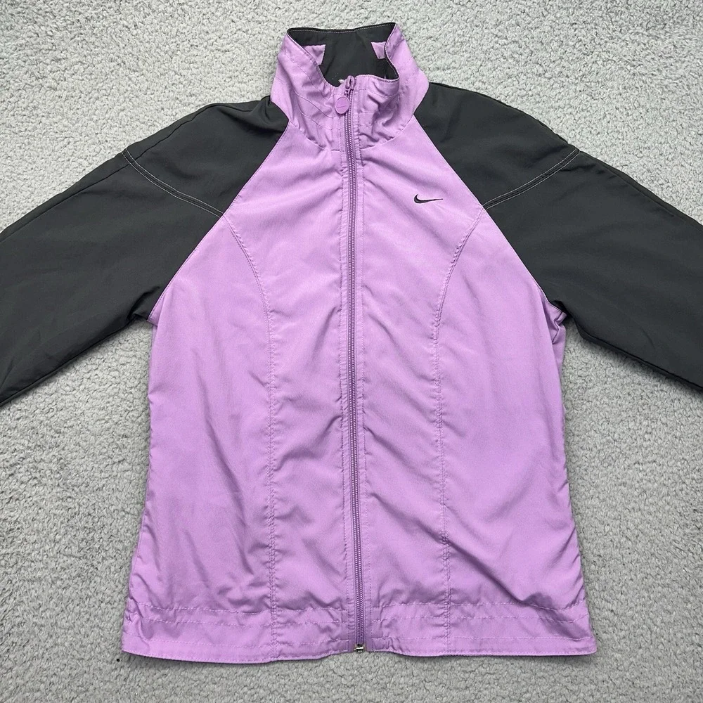 NIKE Womens Small 4-6 F6USH 127203 Full-Zip Purple Polyester Athletic Jacket